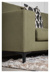 Bolero 3 - pers. Sofa, Dusty Green Stof m. sorte ben - UNOLIVING.COM