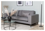 Bolero 3 - pers. Sofa, Grå Stof m. sorte ben - UNOLIVING.COM