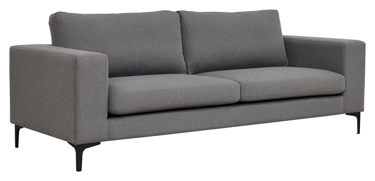 Bolero 3 - pers. Sofa, Grå Stof m. sorte ben - UNOLIVING.COM