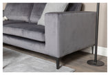 Bolero 3 - pers. Sofa, Mørkegrå Velour m. sorte ben - UNOLIVING.COM