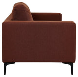 Bolero 3 - pers. Sofa, Rusty Orange Stof m. sorte ben - UNOLIVING.COM