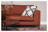 Bolero 3 - pers. Sofa, Rusty Orange Stof m. sorte ben - UNOLIVING.COM