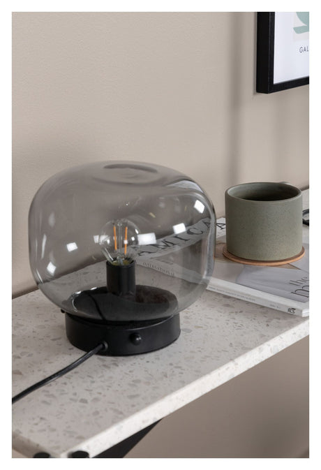 Bollonelie Bordlampe, Sort smokey glas - UNOLIVING.COM