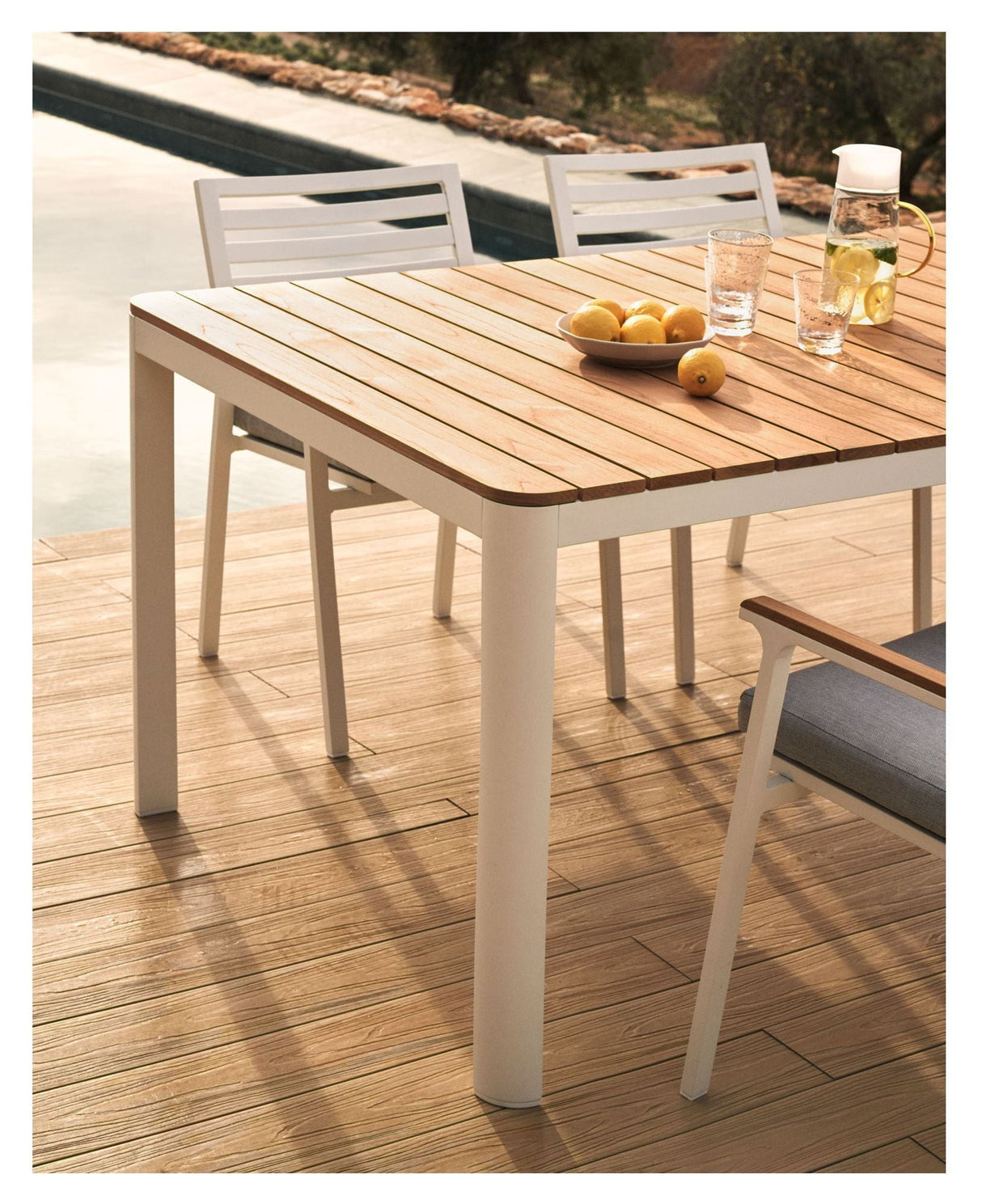 Bona Havebord, Hvid teak, 163x73 - UNOLIVING.COM