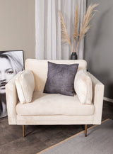 Boom Lænestol, Creme Velour - UNOLIVING.COM