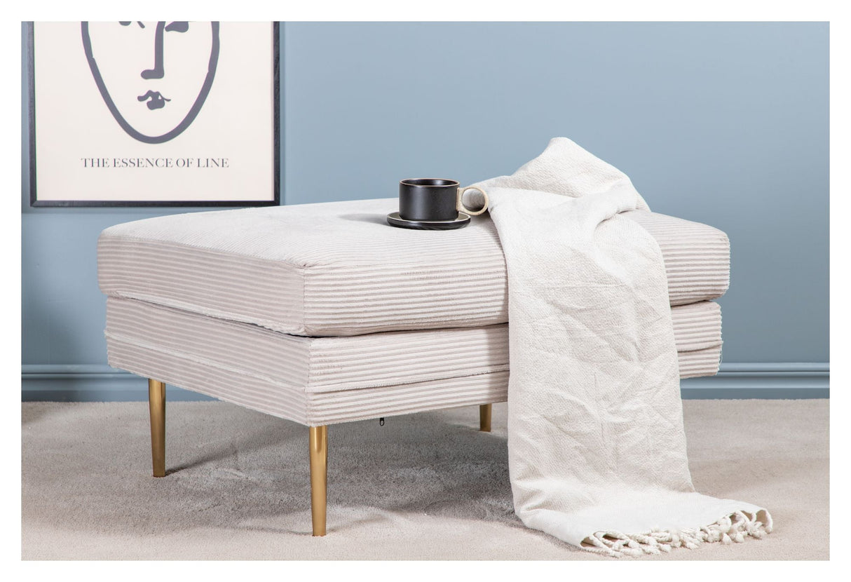 Boom Ottoman, Beige Fløjl - UNOLIVING.COM