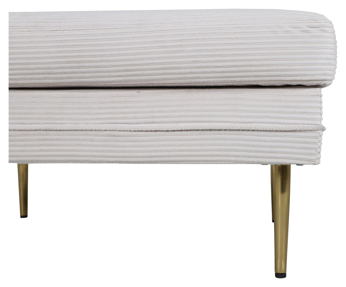 Boom Ottoman, Beige Fløjl - UNOLIVING.COM