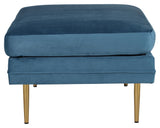 Boom Ottoman, Blå Velour - UNOLIVING.COM