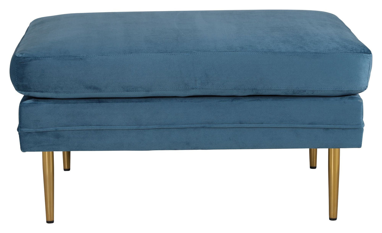 Boom Ottoman, Blå Velour - UNOLIVING.COM