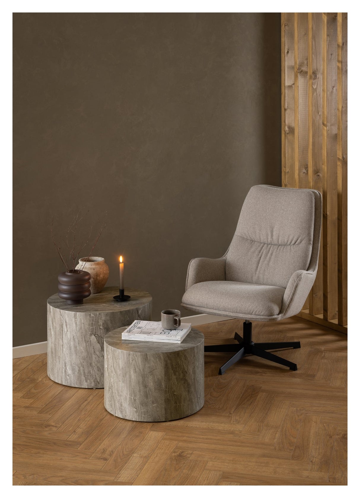 Bosley, loungestol - beige - UNOLIVING.COM