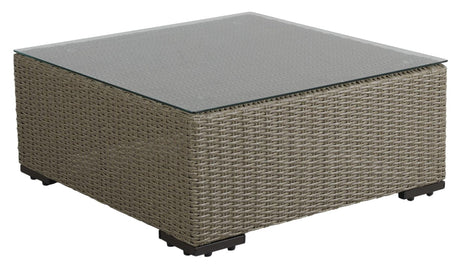 Funkia Skammel/Bord, Beige wicker - Unoliving.com