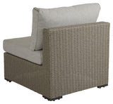 Funkia Loungemodul Midt m. hynde, Beige wicker - Unoliving.com