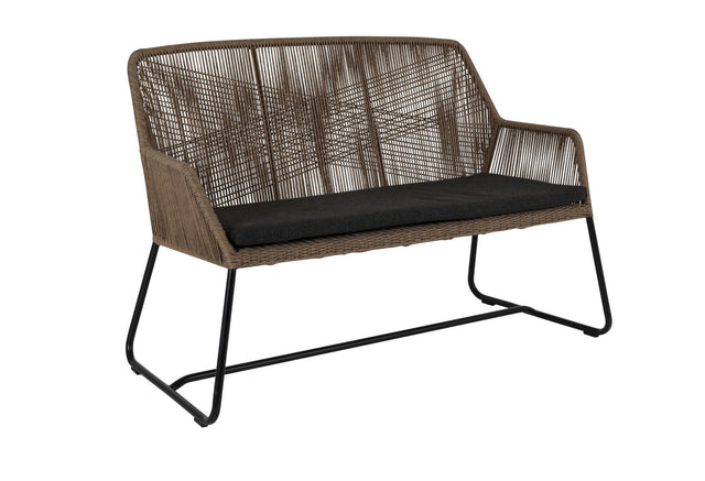 Midway 2-pers. Loungesofa m. hynde, Natur/Sort Olefin - Unoliving.com