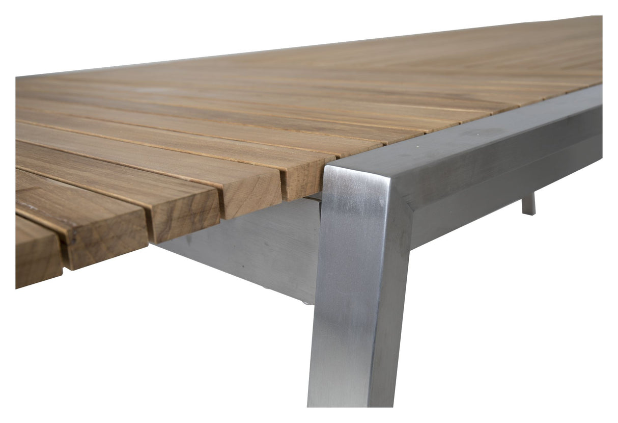 Naos Havebord Teak, rustf. stål, 220/320x100 - Unoliving.com