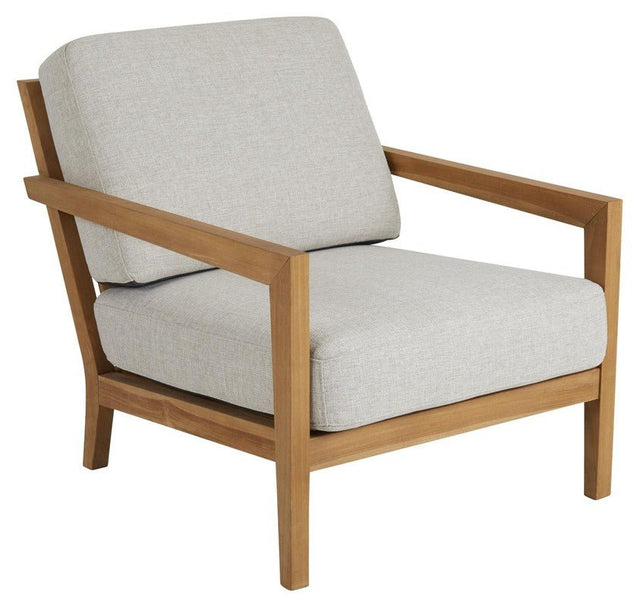 Brafab Populär Loungestol, Teak/Beige - UNOLIVING.COM