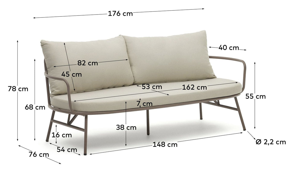 Bramant 2 - pers. Sofa, Taupe - UNOLIVING.COM