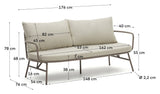 Bramant 2 - pers. Sofa, Taupe - UNOLIVING.COM