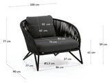 Branzie Loungestol, Sort - UNOLIVING.COM