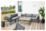 Brasilia, Loungebord 60*110, Sort alu/teak - UNOLIVING.COM