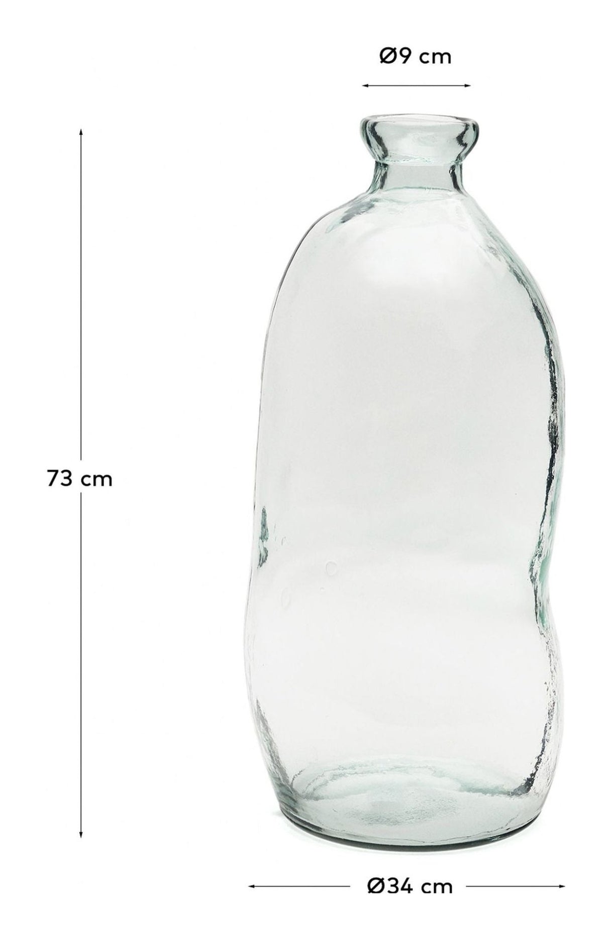 BRENNA Vase, Gennemsigtigt glas, H:73 - UNOLIVING.COM