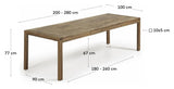 BRIVA Spisebord 200/280 cm - mørk eg - UNOLIVING.COM