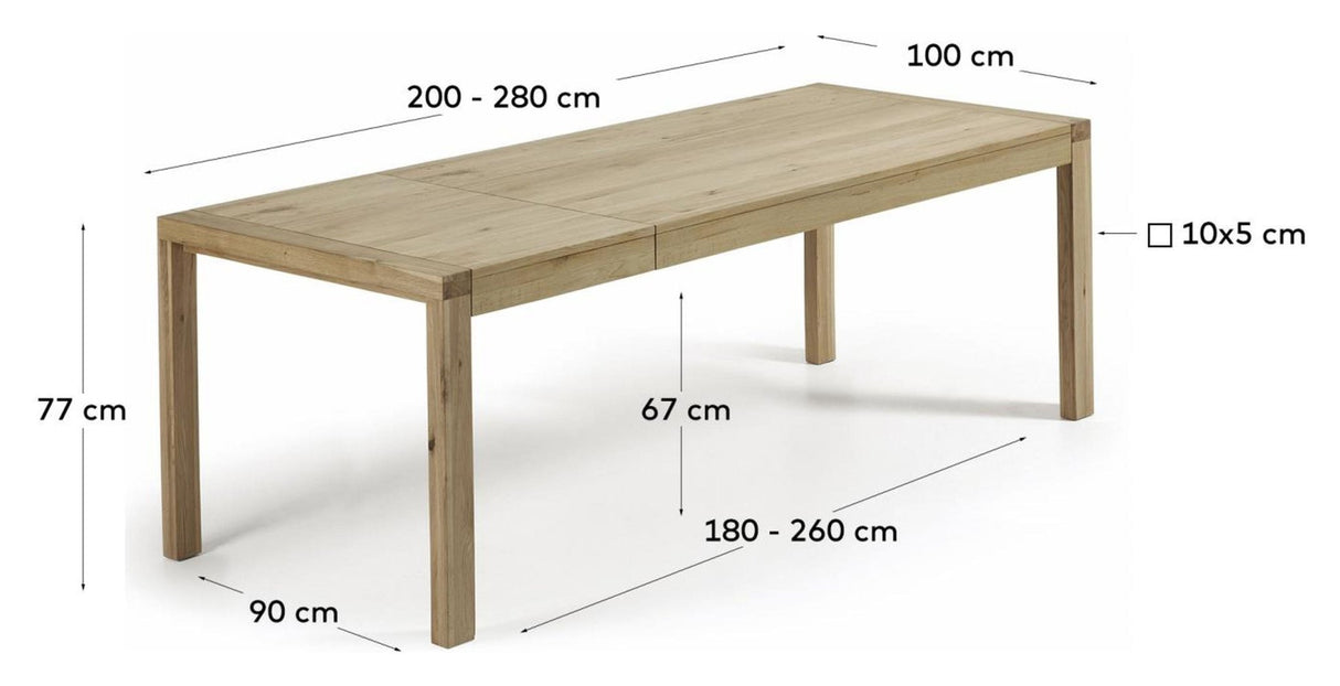 BRIVA, Spisebord 200/280cm - eg - UNOLIVING.COM