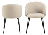 Eleanor Spisebordsstol m. armlæn, Beige stof - Unoliving.com