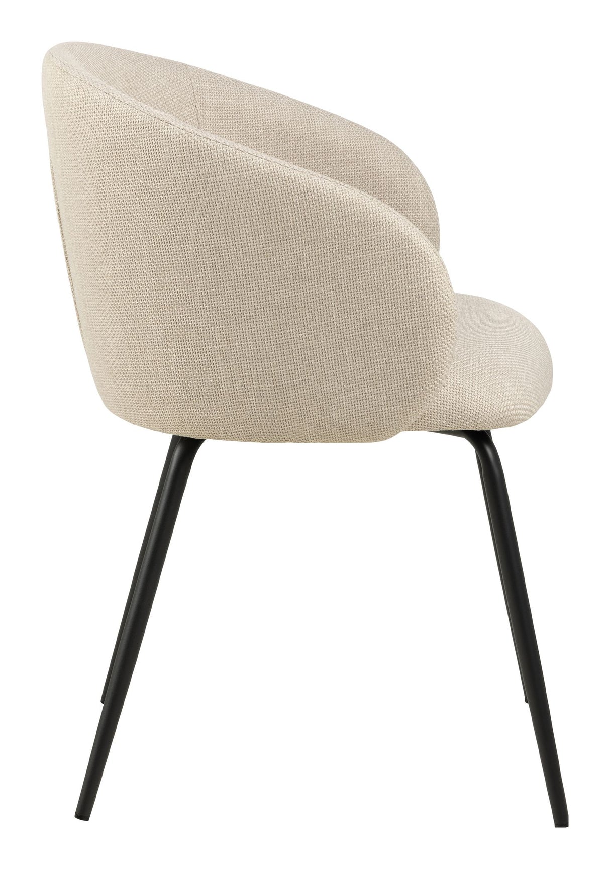 Eleanor Spisebordsstol m. armlæn, Beige stof - Unoliving.com