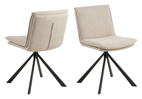 Flynn Spisebordsstol m. drej, Beige stof - Unoliving.com