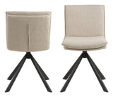 Flynn Spisebordsstol m. drej, Beige stof - Unoliving.com