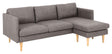 Milly 2-Pers. sofa m. chaiselong, Brun stof - Unoliving.com