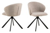 Pippa Spisebordsstol m. drej, Beige stof - Unoliving.com