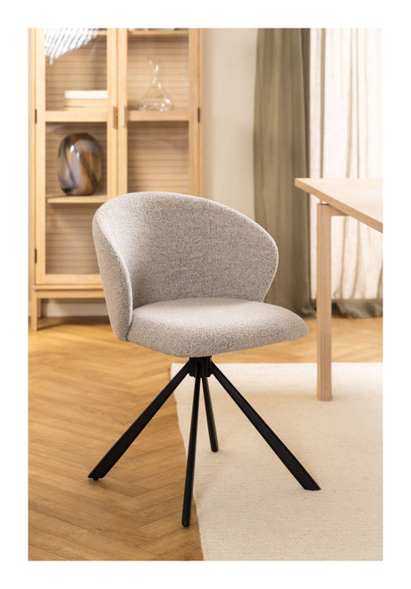 Pippa Spisebordsstol m. drej, Beige stof - Unoliving.com