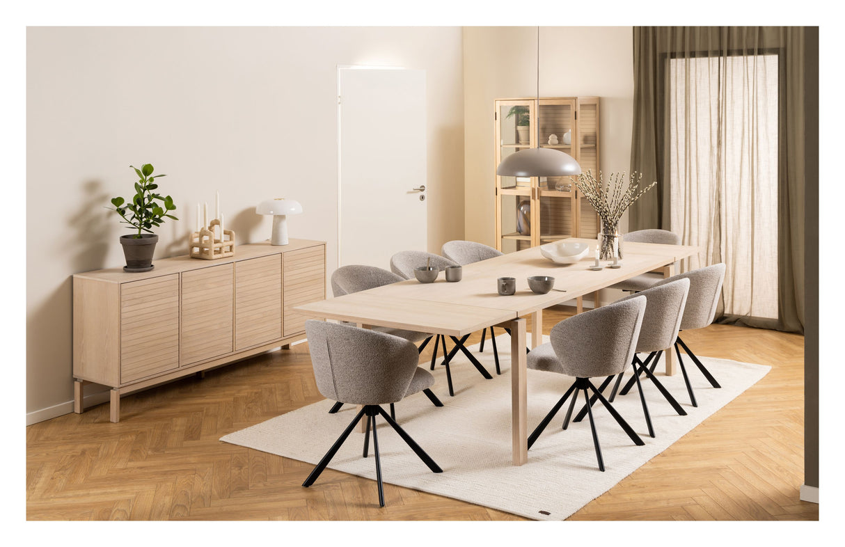 Pippa Spisebordsstol m. drej, Beige stof - Unoliving.com