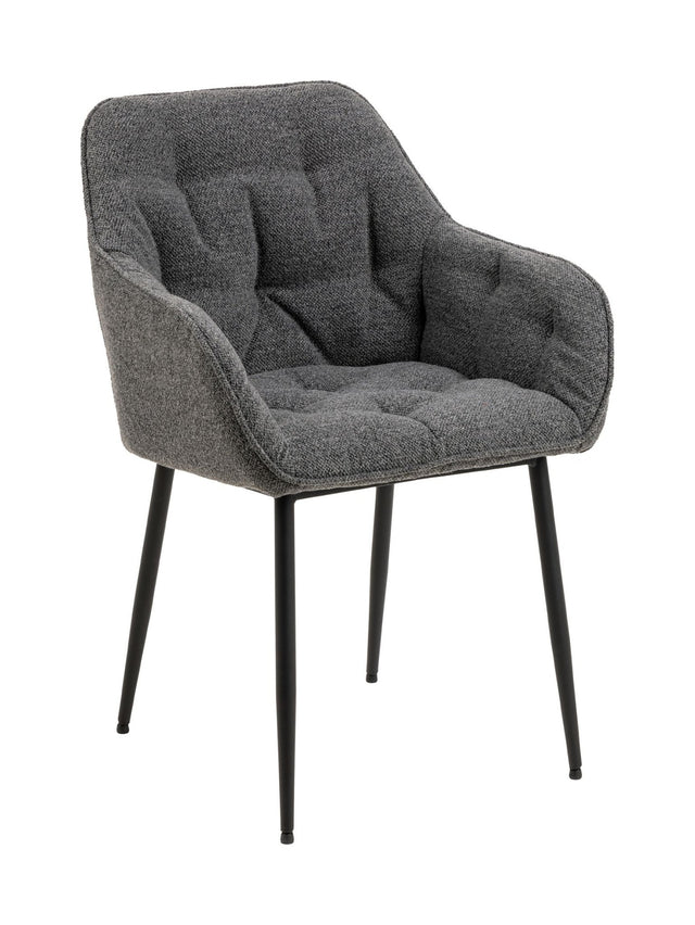 Brooke Spisebordsstol m. armlæn, Anthracite stof - UNOLIVING.COM