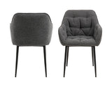 Brooke Spisebordsstol m. armlæn, Anthracite stof - UNOLIVING.COM