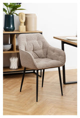 Brooke Spisebordsstol m. armlæn, Beige stof - UNOLIVING.COM