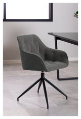 Brooke, spisebordsstol m/armlæn - anthracite - UNOLIVING.COM