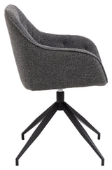 Brooke, spisebordsstol m/armlæn - anthracite - UNOLIVING.COM