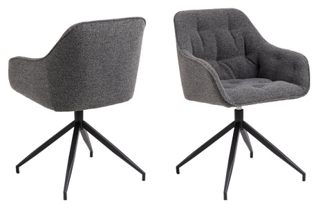 Brooke, spisebordsstol m/armlæn - anthracite - UNOLIVING.COM