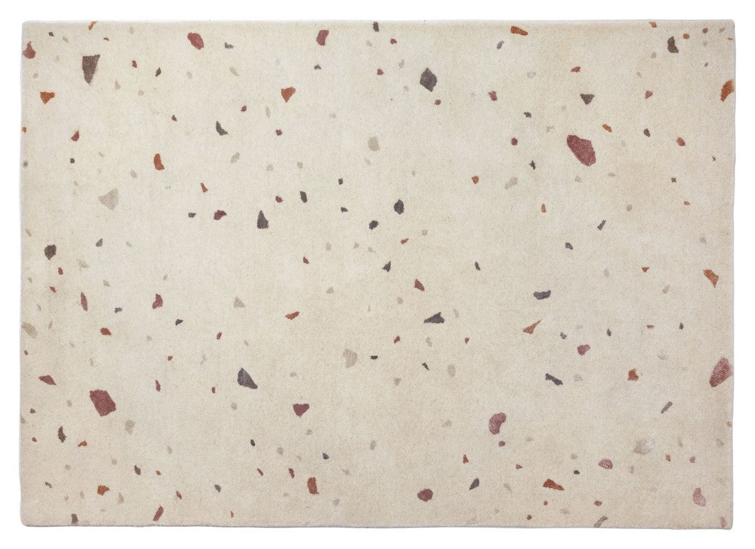 Terrazzo Tæppe Lys Grå/Rød, 200x140 - Unoliving.com