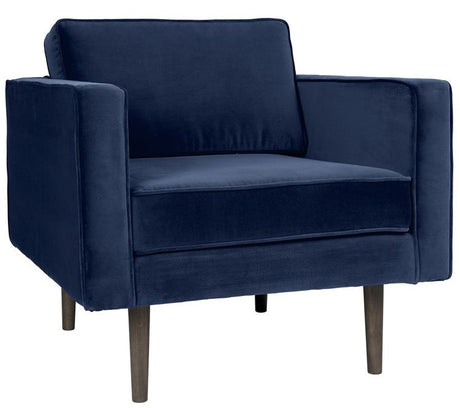 Wind Lænestol, Insignia Blue velour - Unoliving.com