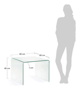 BURANO Sidebord, Hærdet glas, 60x60 - UNOLIVING.COM