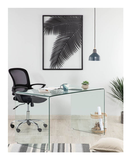 BURANO Skrivebord, Hærdet glas, 125x70 - UNOLIVING.COM