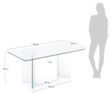 Burano Spisebord, Transparent, 180x90 - UNOLIVING.COM