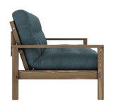 Knob Sovesofa, Brun lakeret fyrretræ, Pale Blue fløjl - Unoliving.com