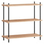 Shelving System, 1 fag, 3 hylder, H:85, Eg/Sort - Unoliving.com