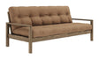 Knob Sovesofa, Brun lakeret fyrretræ, Mocca - Unoliving.com