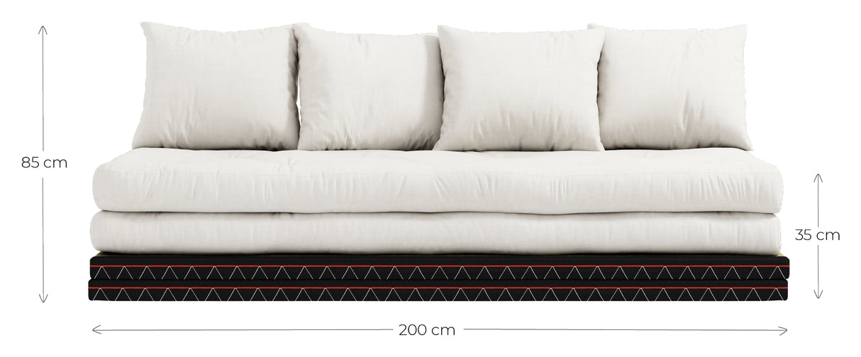 Chico Futon Sofa, Beige m. Tatami måtter - Unoliving.com