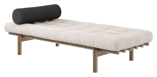 Next Daybed Sovesofa, Brun lakeret fyrretræ, Ivory fløjl - Unoliving.com